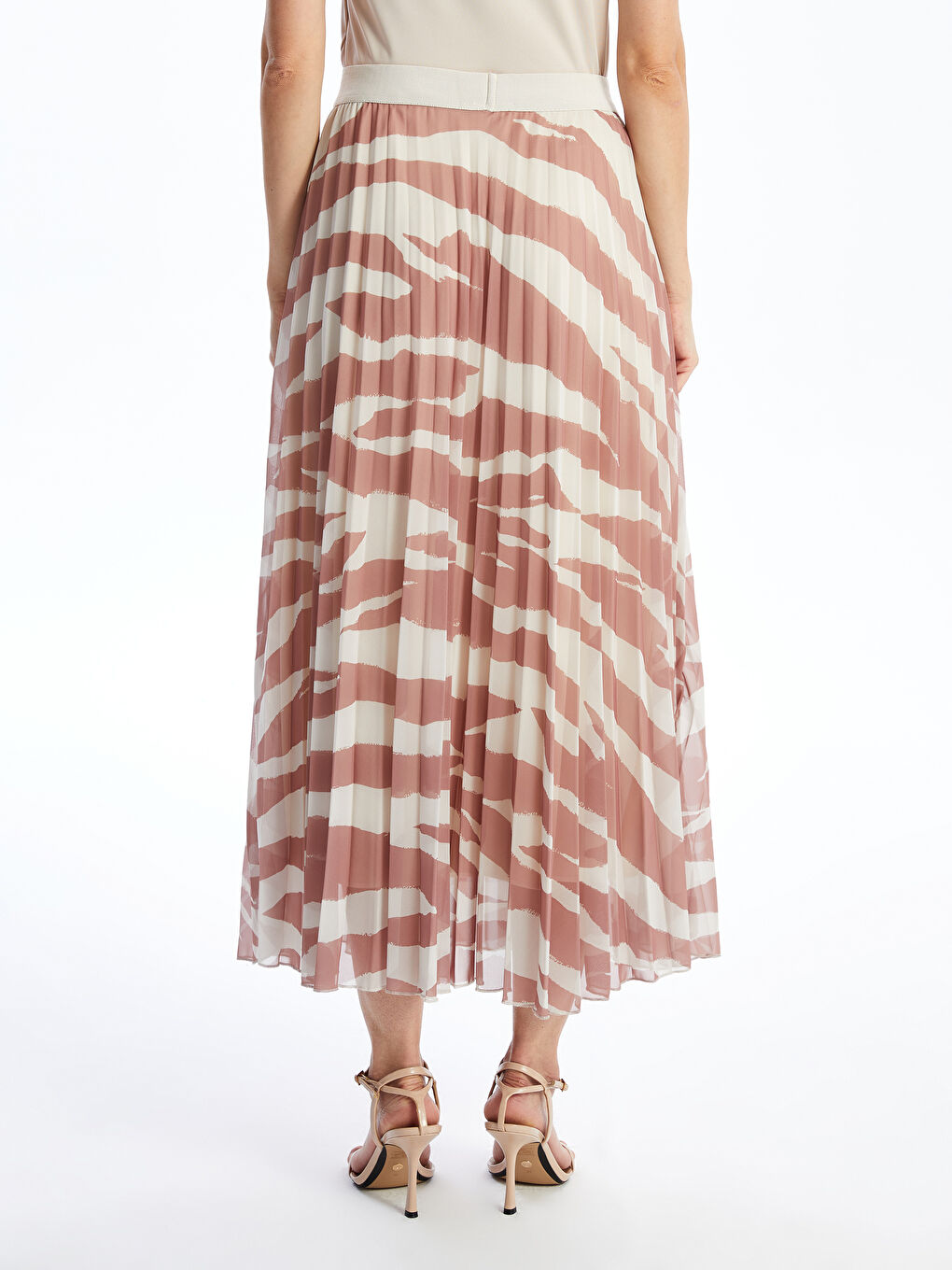 Elastic Waist Patterned Pleated Woman Skirt -S4NN44Z8-LQB