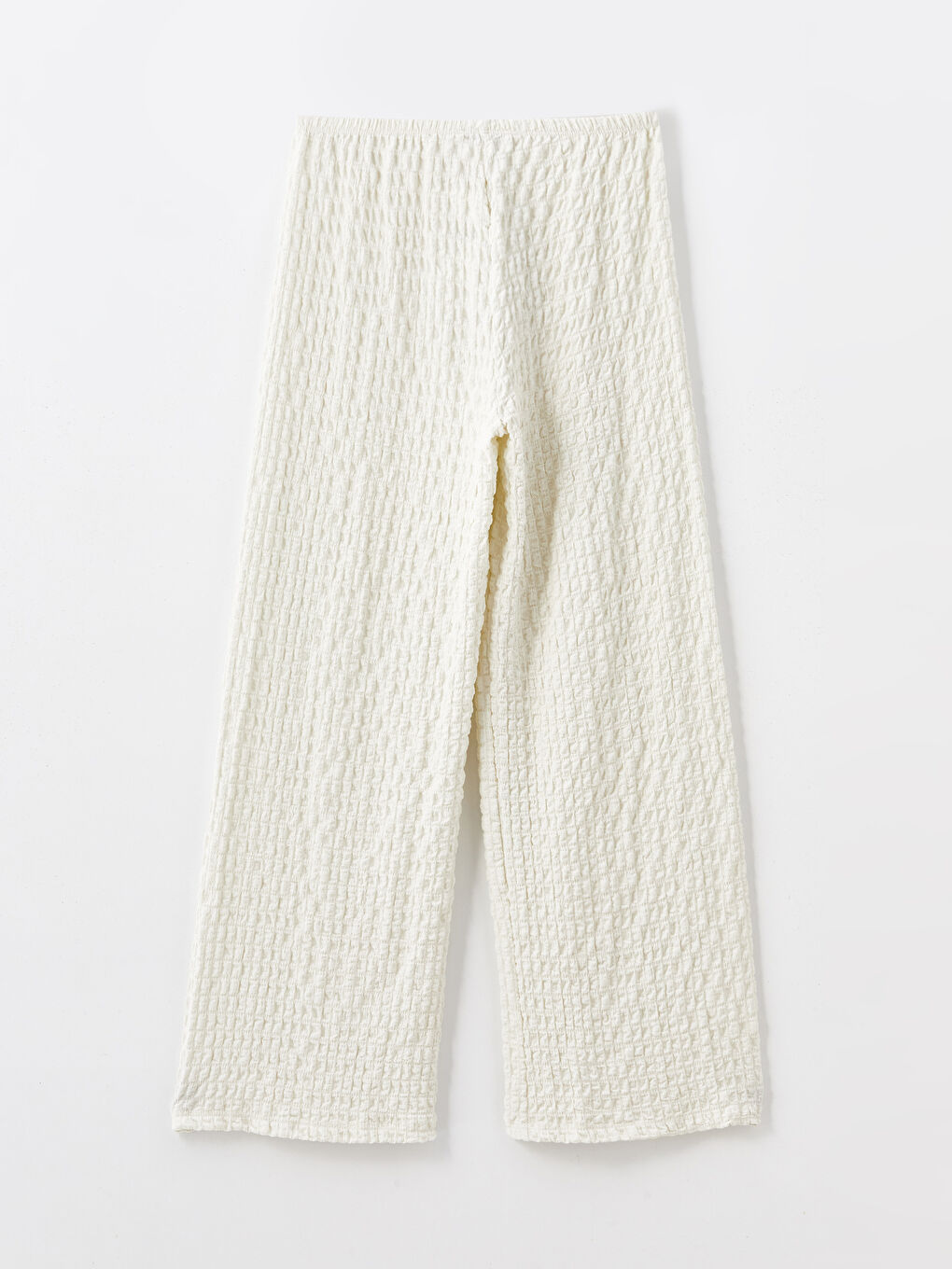 Bej Beli Lastikli Rahat Kalıp Kadın Pantolon-6