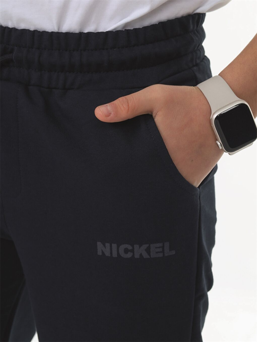 Lacivert Beli Lastikli Baskılı Erkek Çocuk Kapri-1