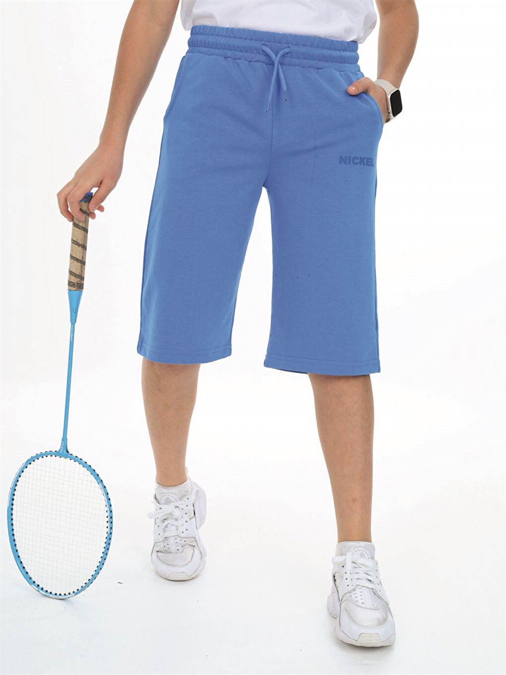 Mavi Beli Lastikli Baskılı Erkek Çocuk Kapri-1