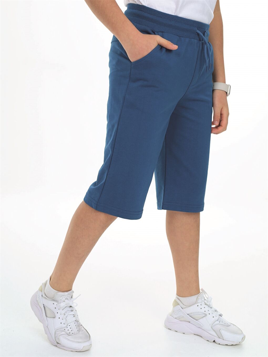 Petrol Beli Lastikli Baskılı Erkek Çocuk Kapri-2