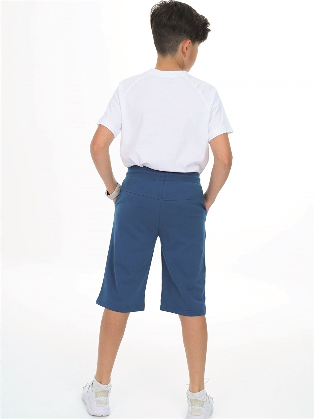 Petrol Beli Lastikli Baskılı Erkek Çocuk Kapri-3