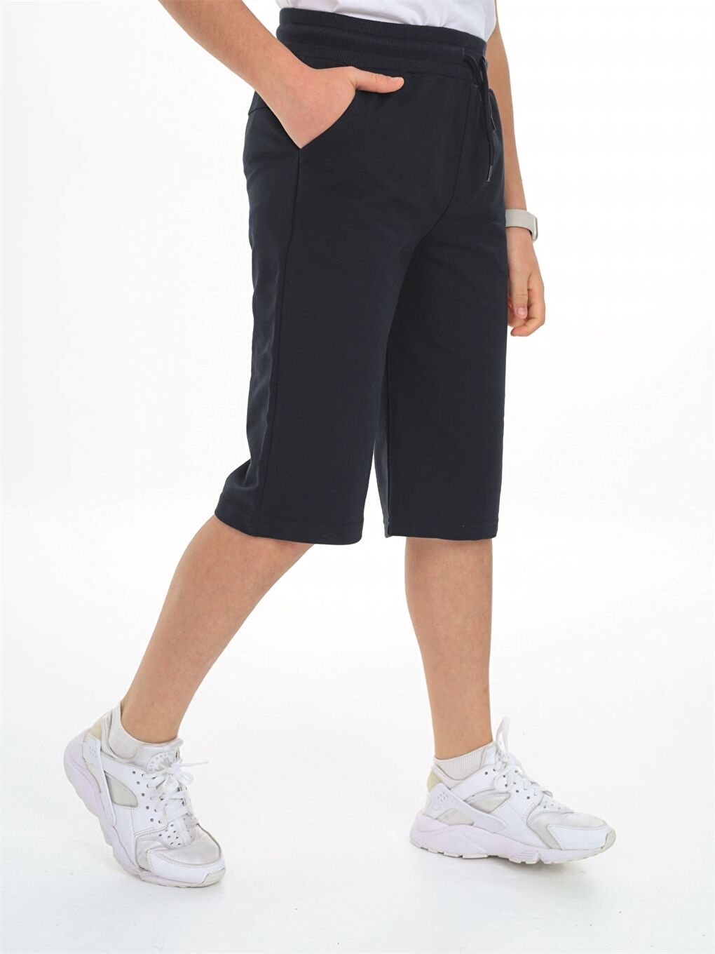 Lacivert Beli Lastikli Baskılı Erkek Çocuk Kapri-2