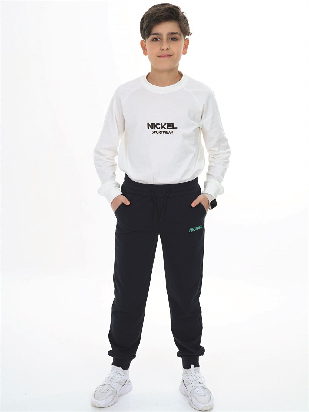 Lacivert Beli Lastikli Baskılı Erkek Çocuk Eşofman Altı