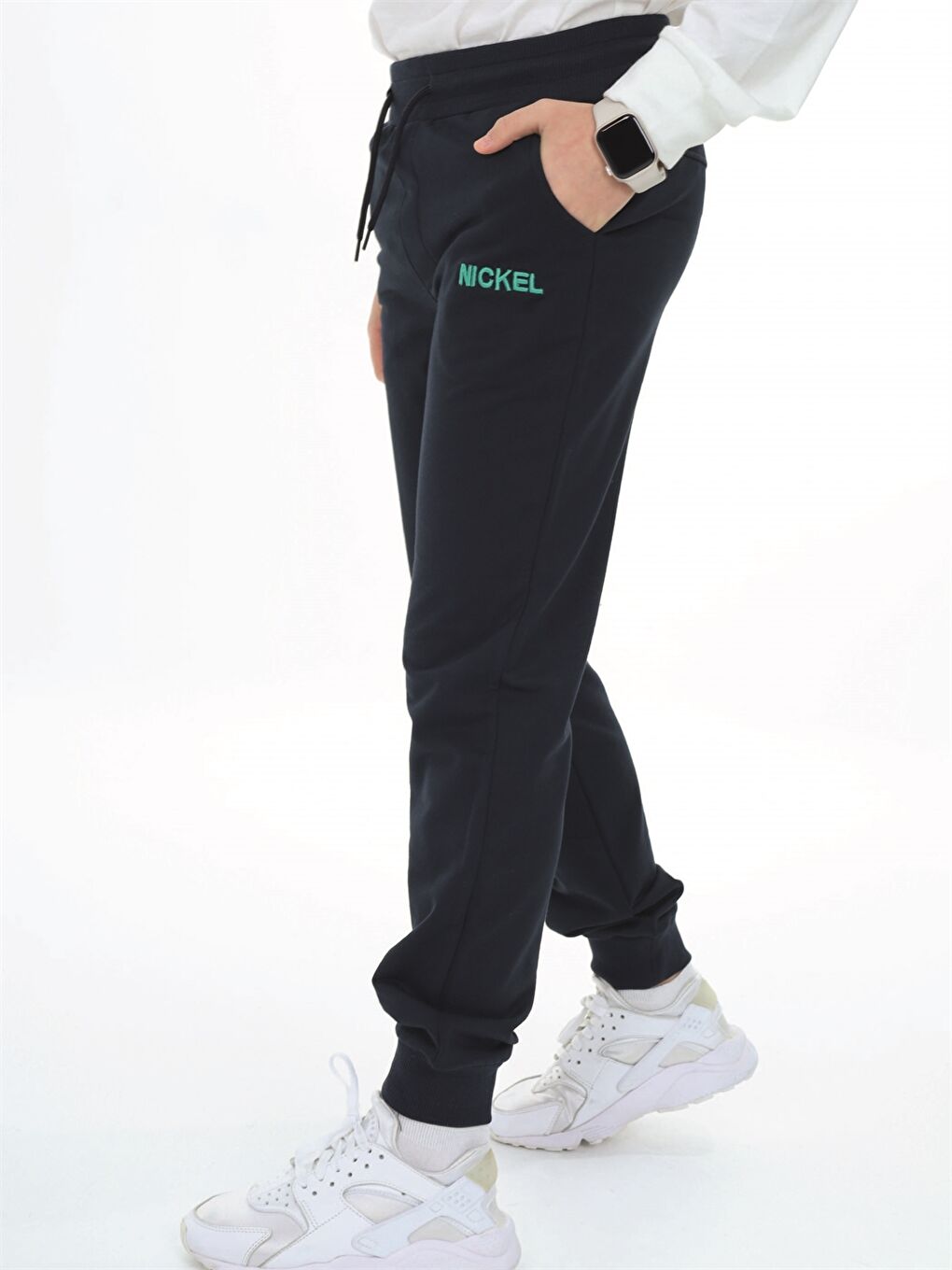 Lacivert Beli Lastikli Baskılı Erkek Çocuk Eşofman Altı-1