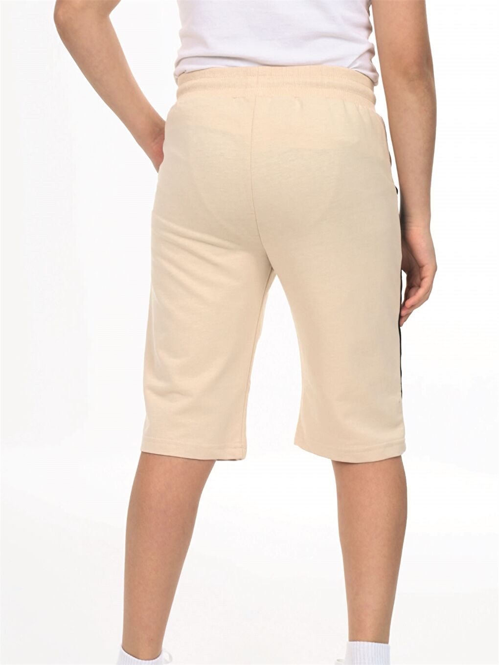 Bej Beli Lastikli Önü Garnili Erkek Çocuk Kapri-3