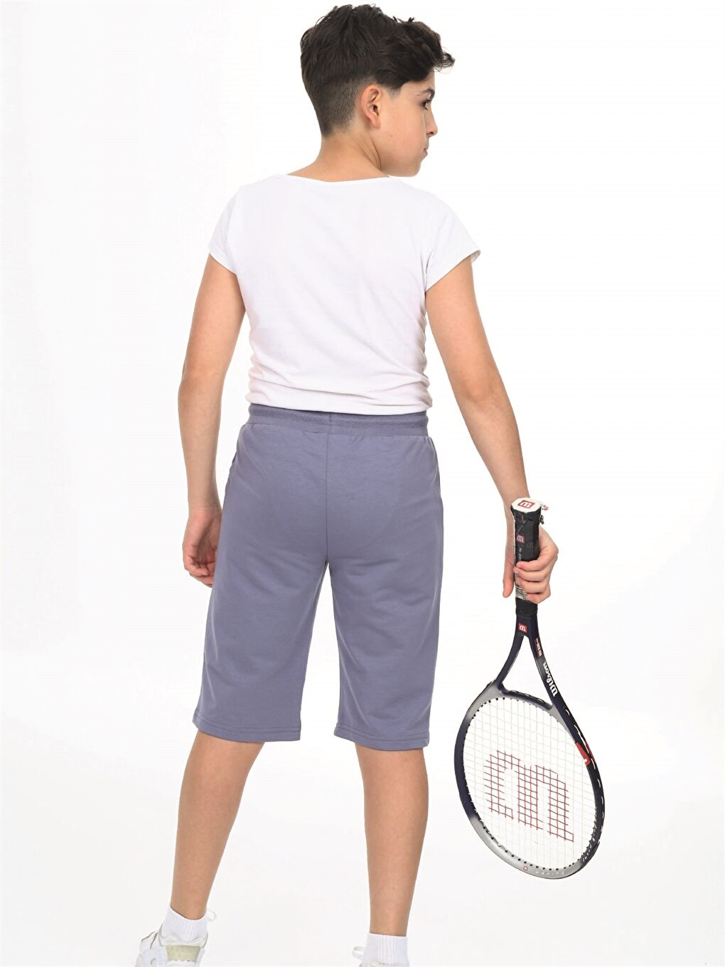 Gri Beli Lastikli Önü Garnili Erkek Çocuk Kapri-3