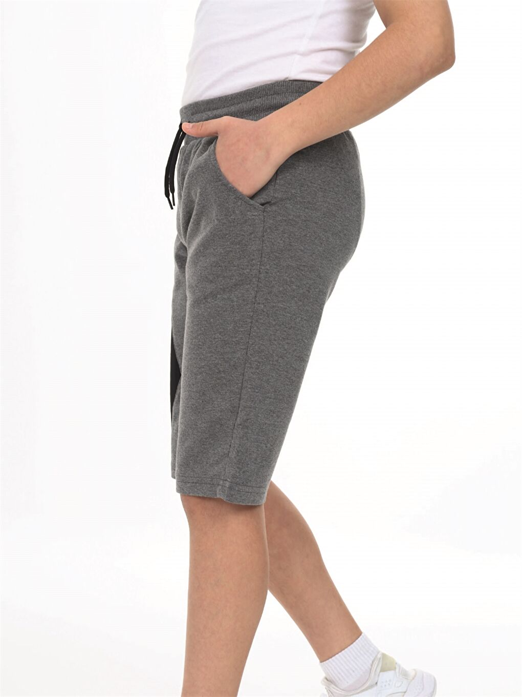 Antrasit Beli Lastikli Önü Garnili Erkek Çocuk Kapri-2