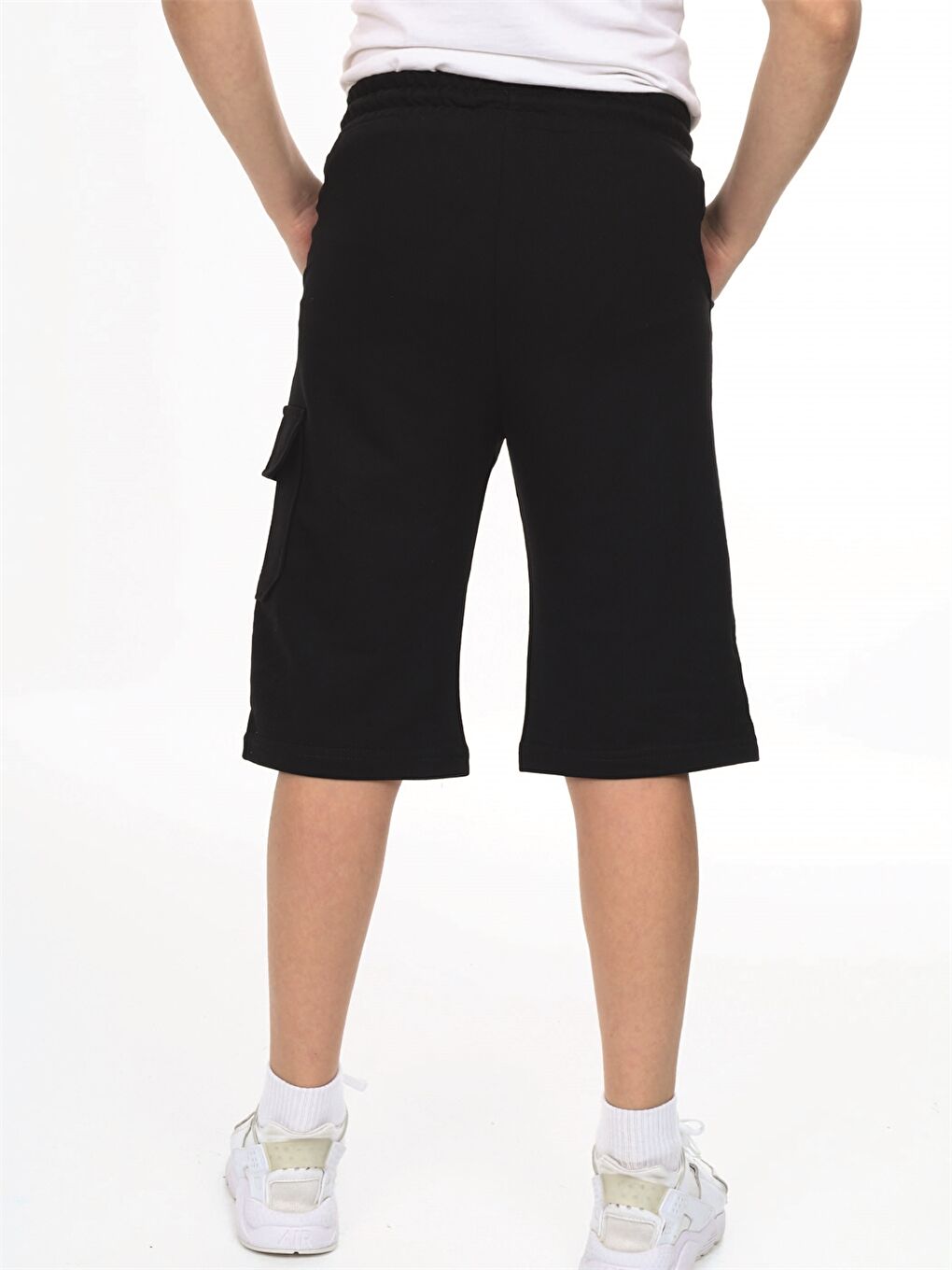 Siyah Beli Lastikli Baskılı Erkek Çocuk Kapri-3