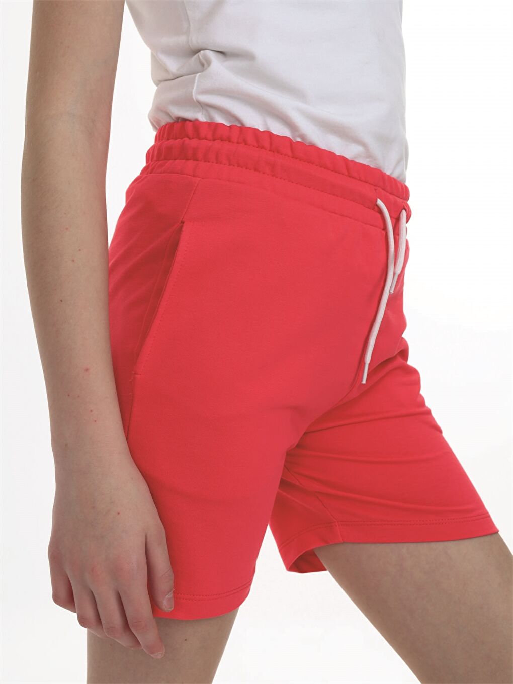 Pembe Beli Lastikli Baskılı Kız Çocuk Şort-2