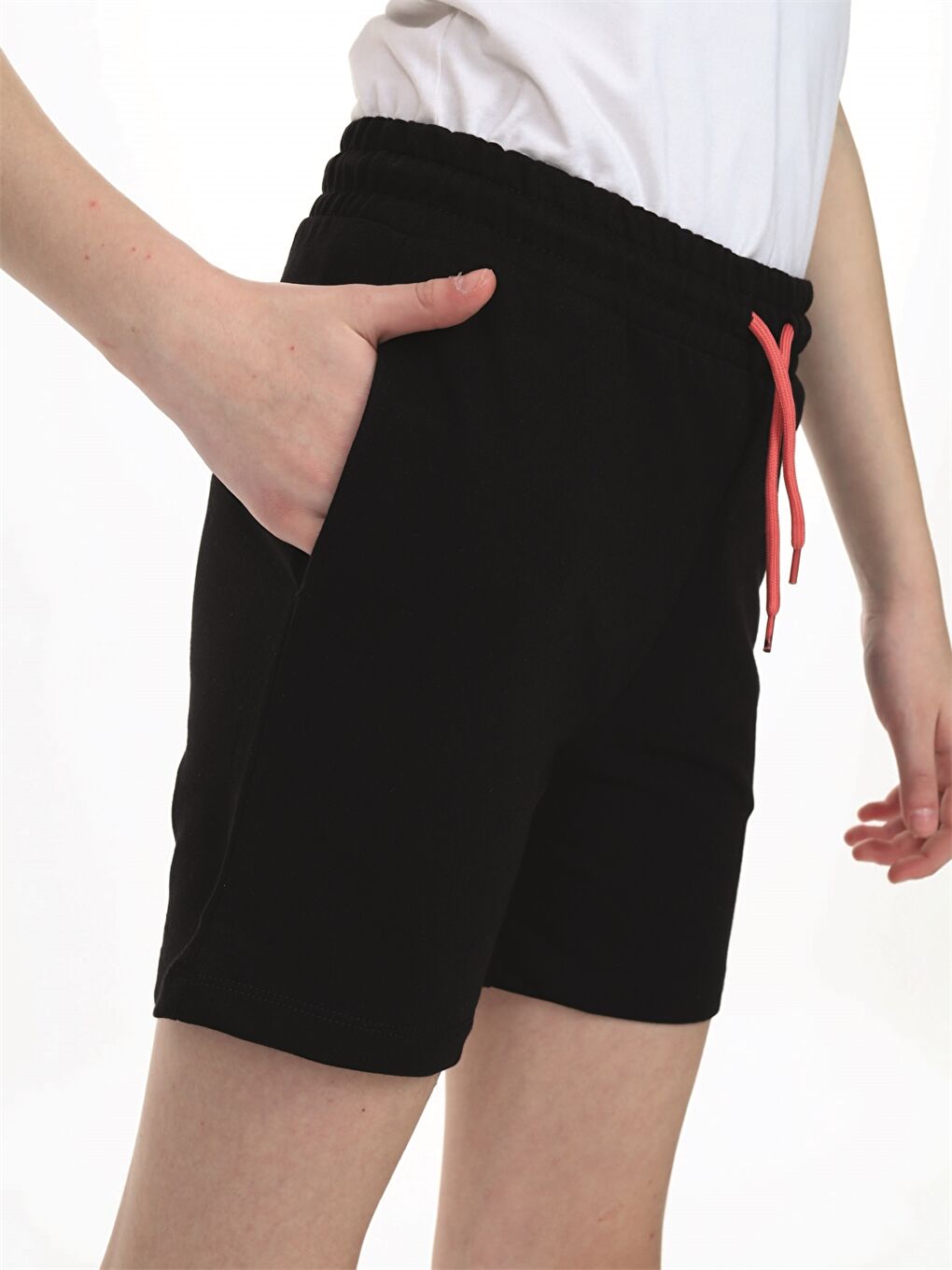 Siyah Beli Lastikli Baskılı Kız Çocuk Şort-2