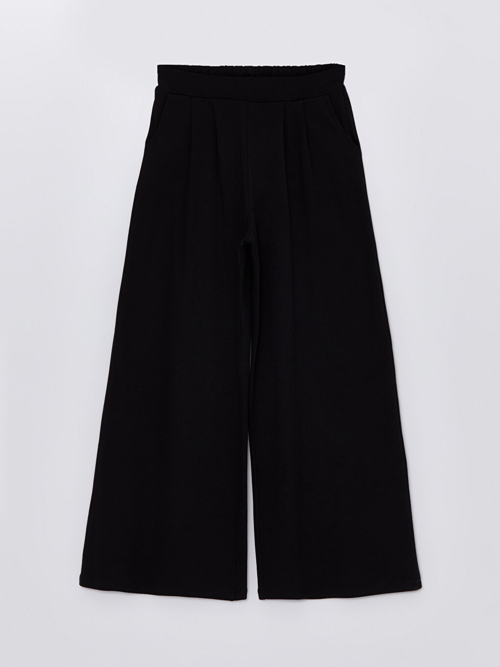 Elasticated Waist Plain Wide Leg Women's Trousers