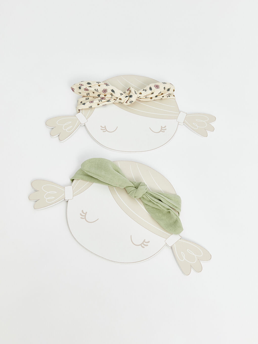 Yeşil Fiyonk Detaylı Kız Bebek Saç Bandı 2'li