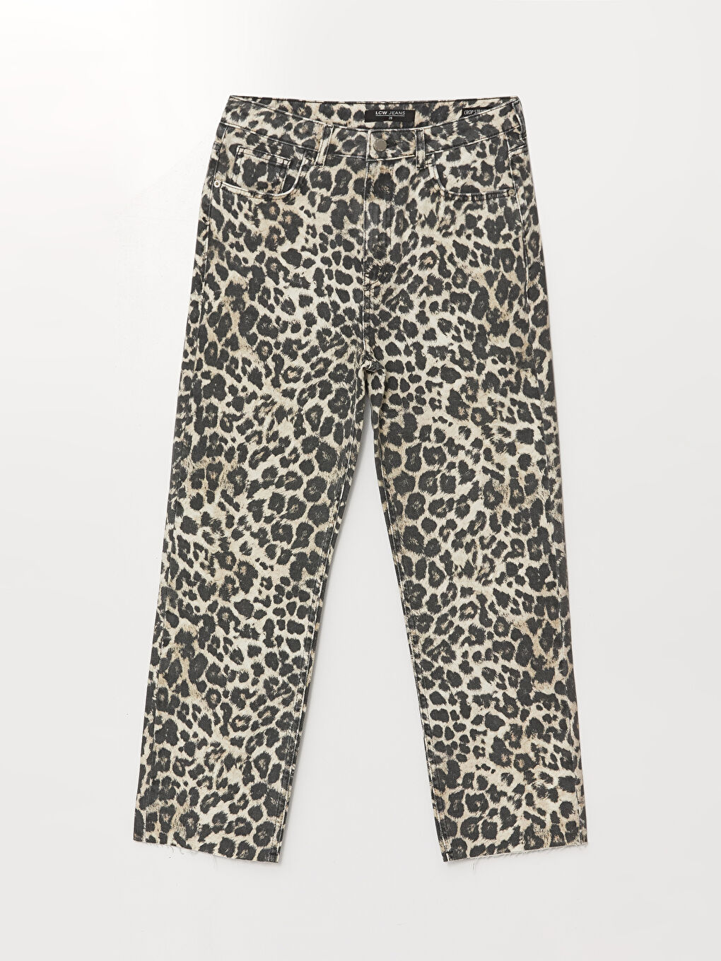 Straight Fit Leopard Patterned Women's Jean Trousers -S4NP03Z8-PQB