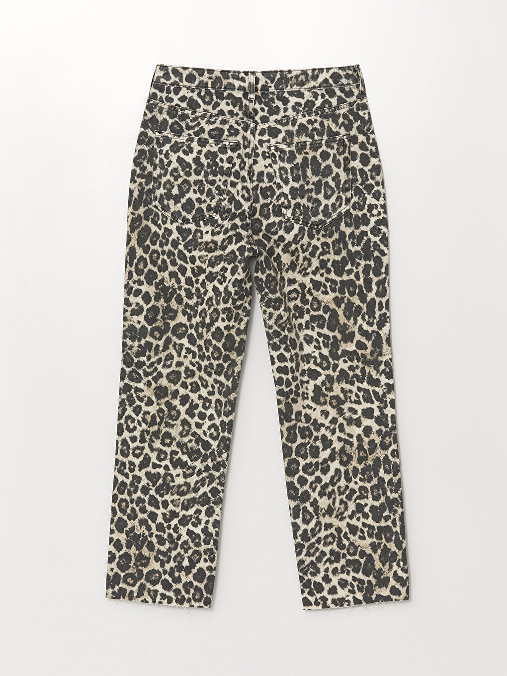 Straight Fit Leopard Patterned Women's Jean Trousers -S4NP03Z8-PQB