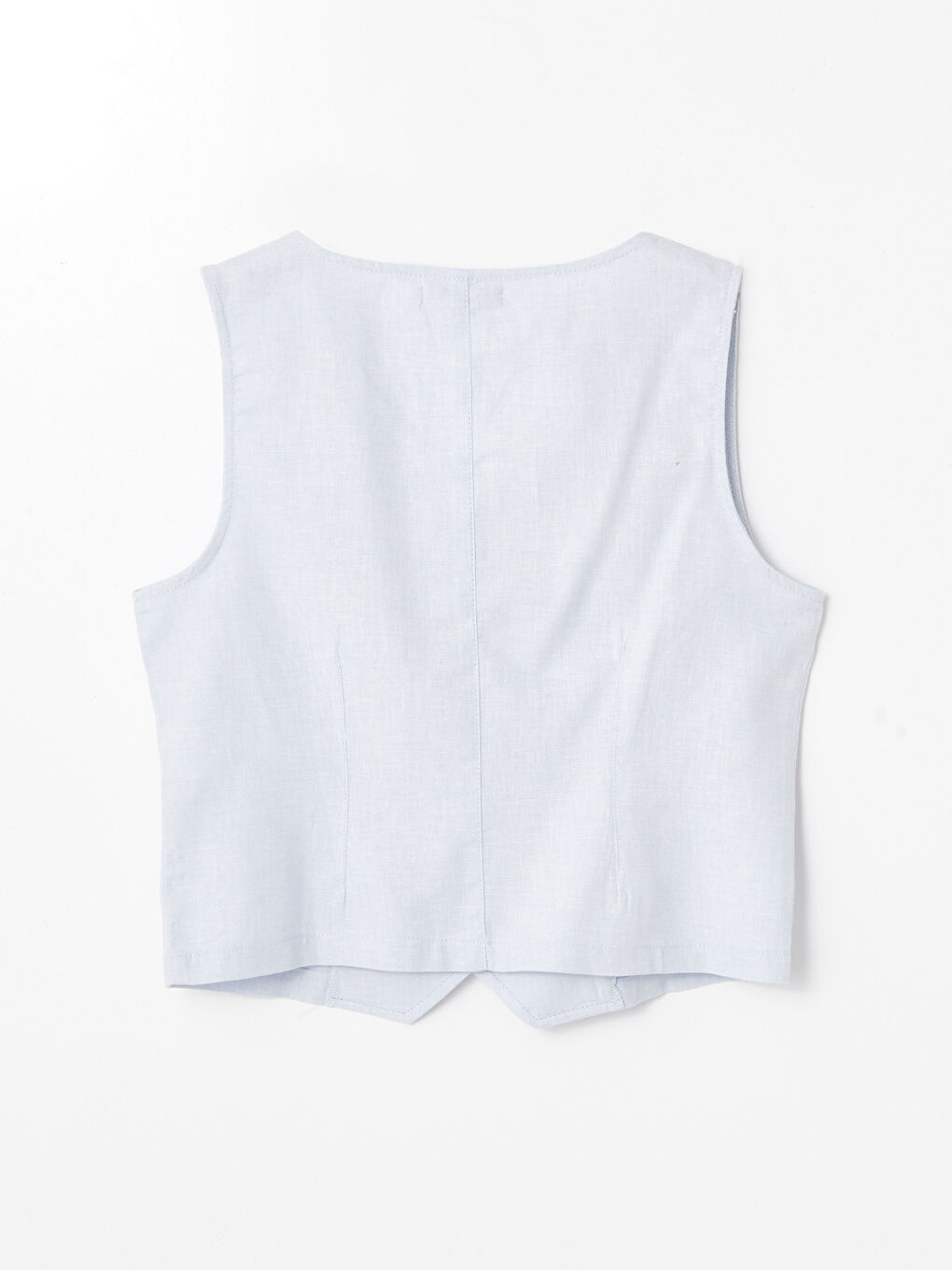 Mavi Kadın V Yaka Düz Klasik Yelek-5