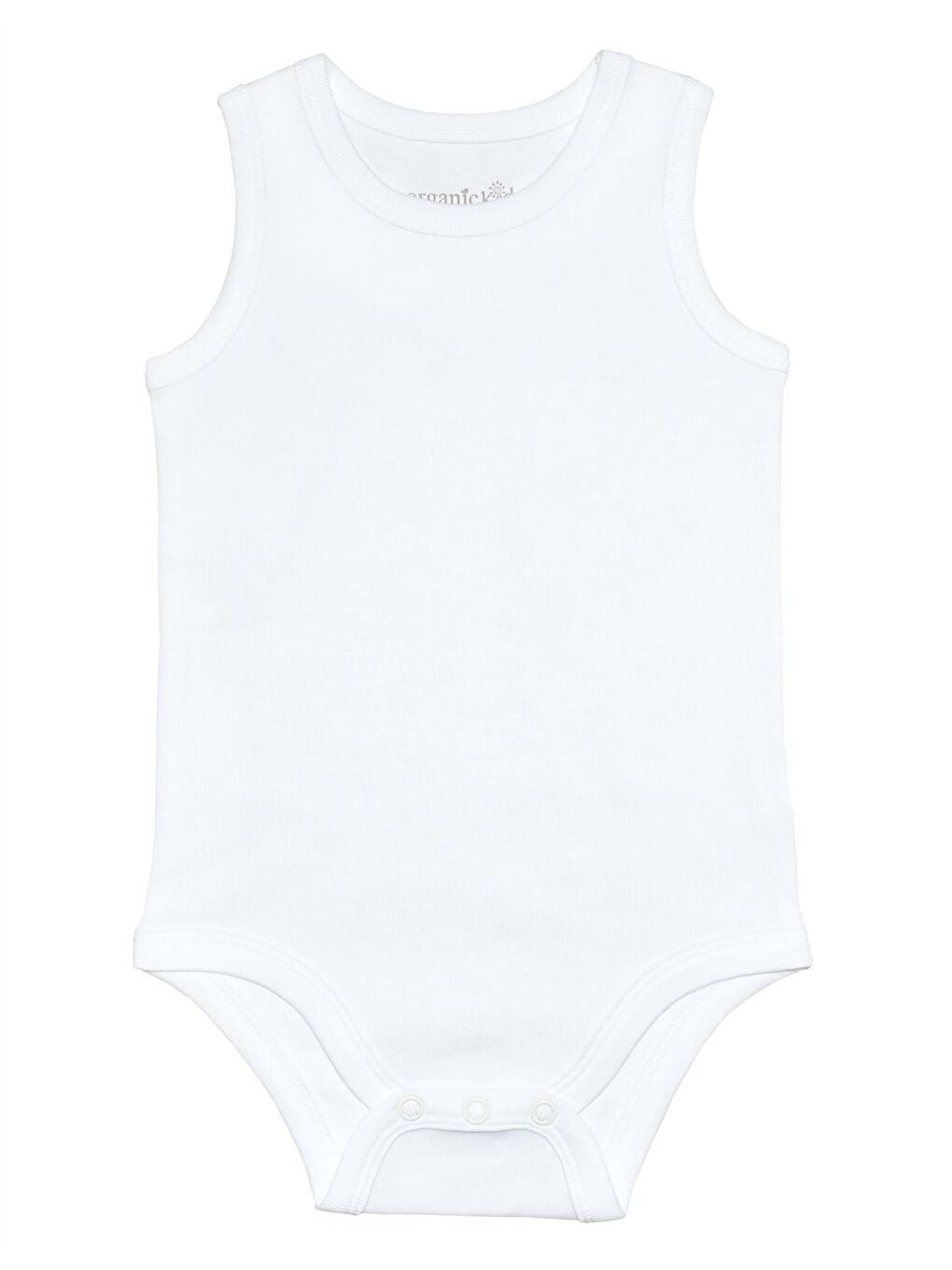 Beyaz Bisiklet Yaka Unisex Bebek Çıtçıtlı Body