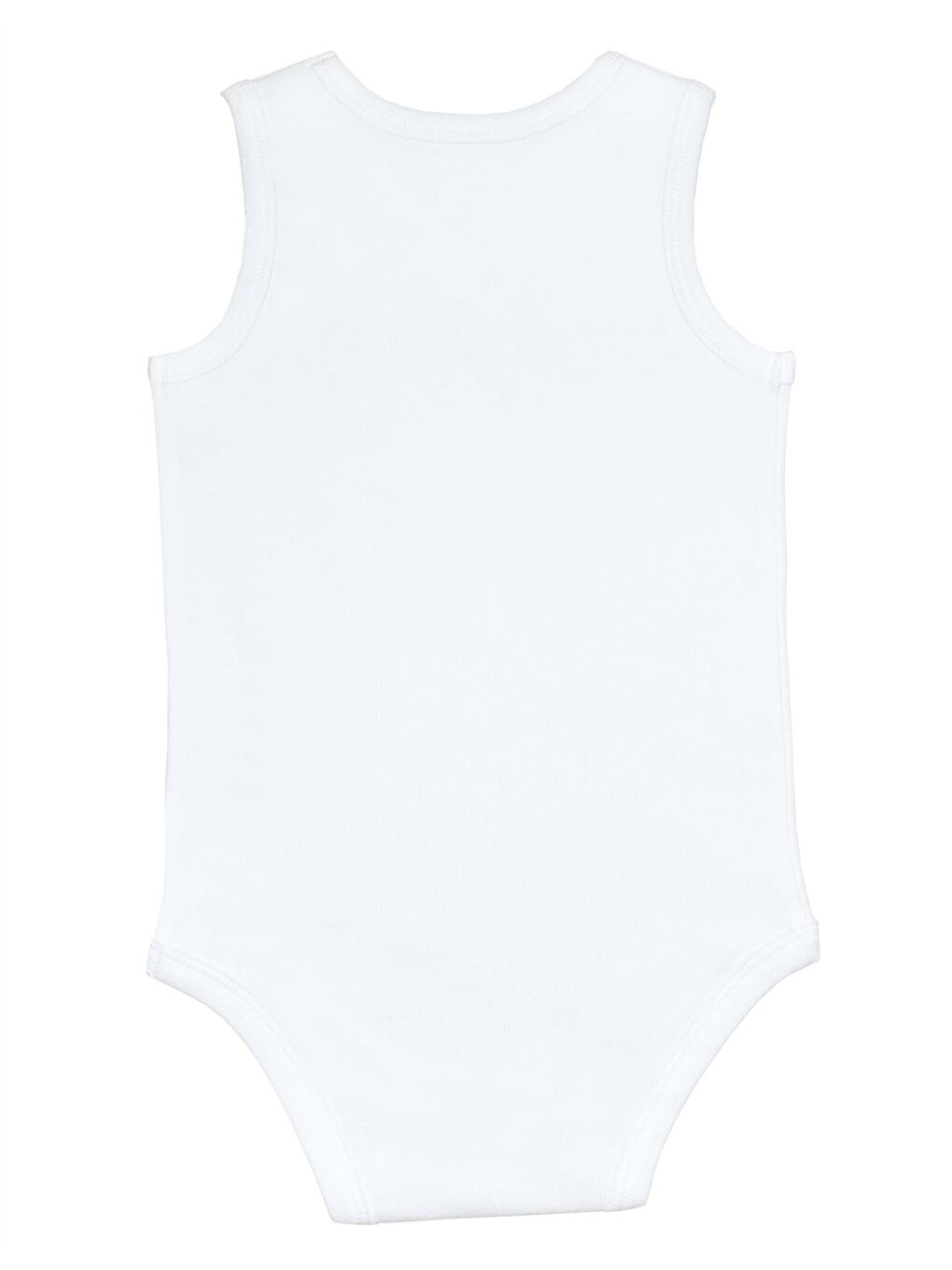 Beyaz Bisiklet Yaka Unisex Bebek Çıtçıtlı Body-1