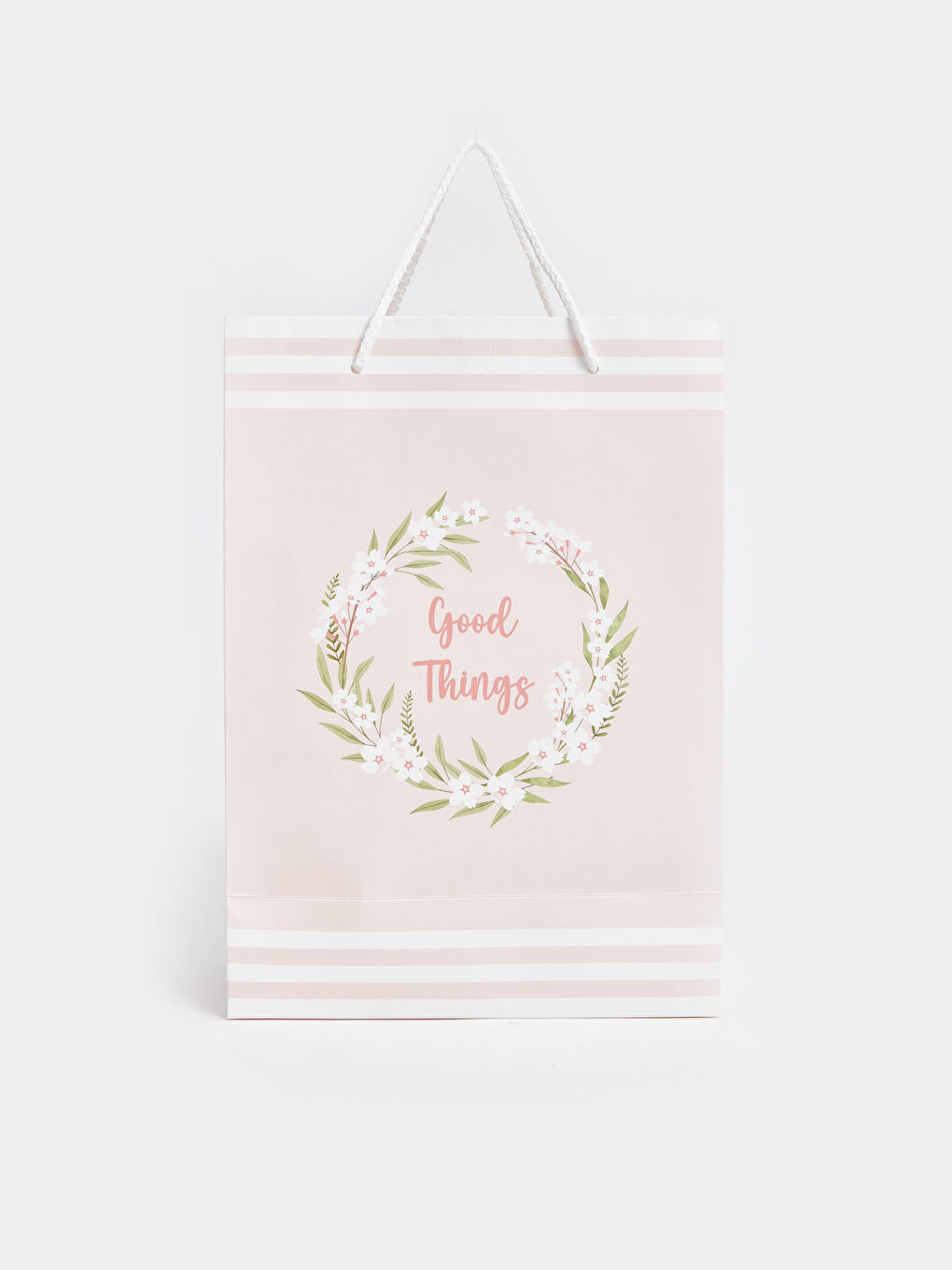 Pembe Yazı Baskılı Karton Poşet