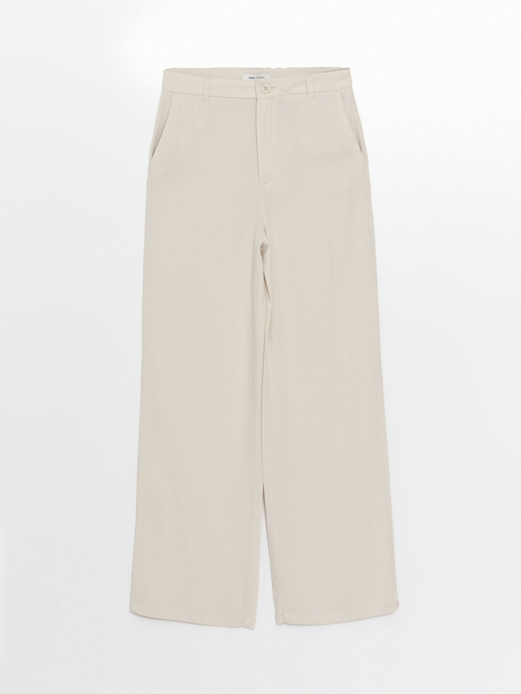 Regular Fit Plain Linen Blend Women's Trousers -S4NS24Z8-VL2