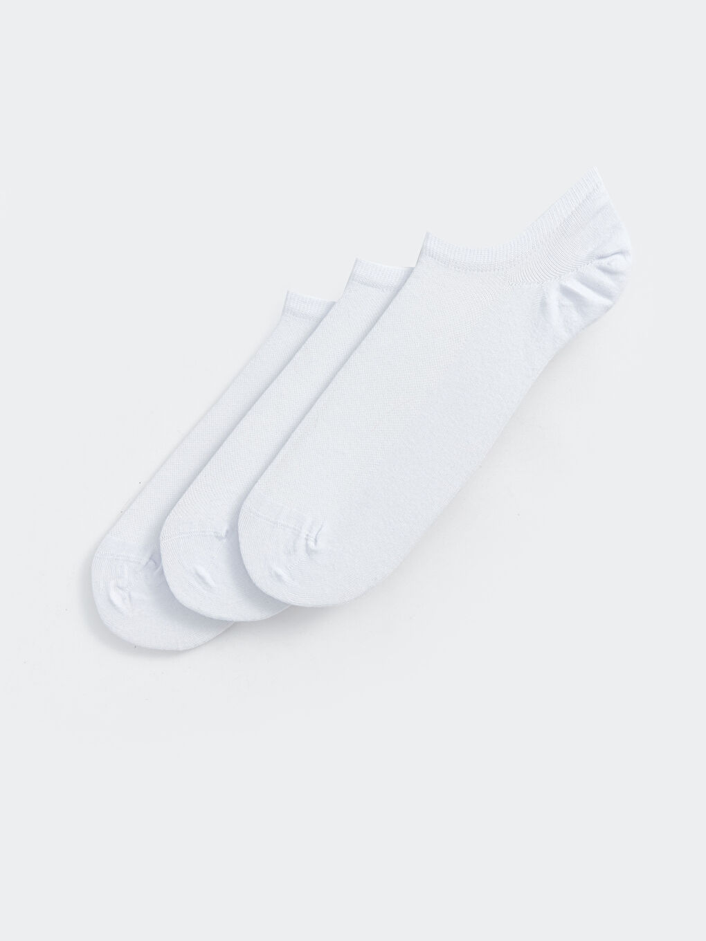 Beyaz Düz Erkek Patik Çorap 3'lü