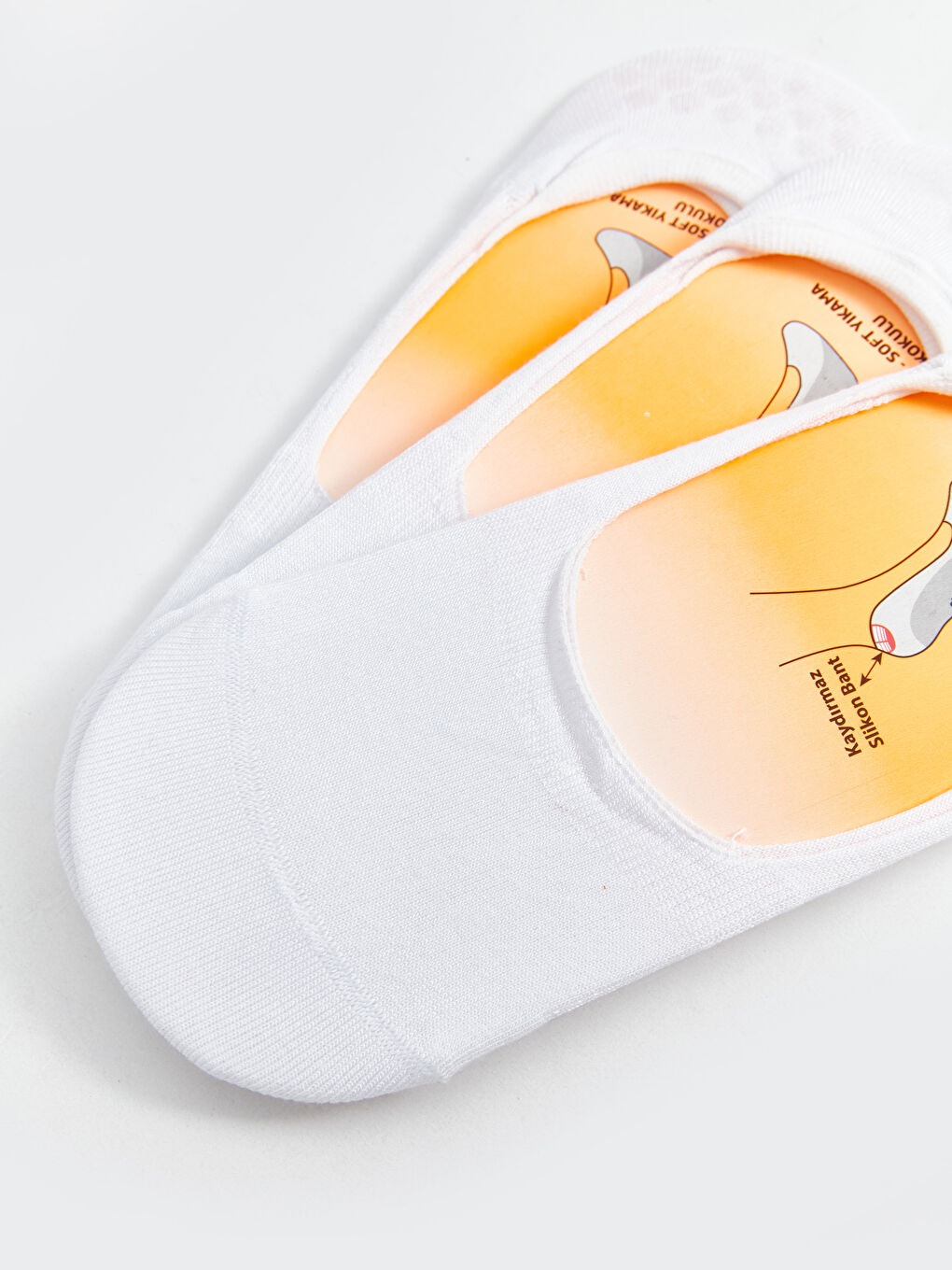 Beyaz Modal 3'lü Kadın Babet Çorap-2