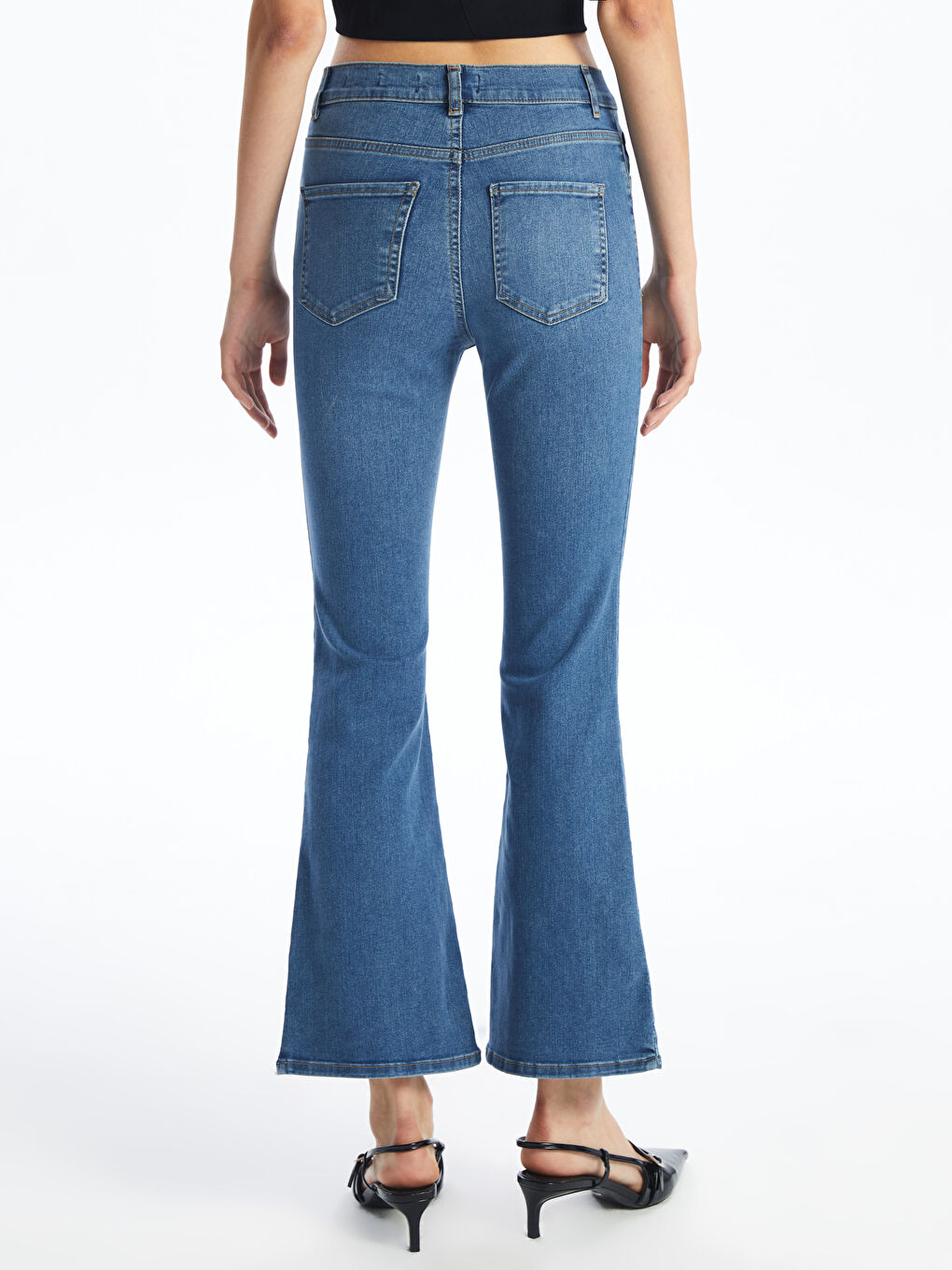 LCW Jeans Orta İndigo Rodeo Mars Flare Kadın Jean Pantolon - 3