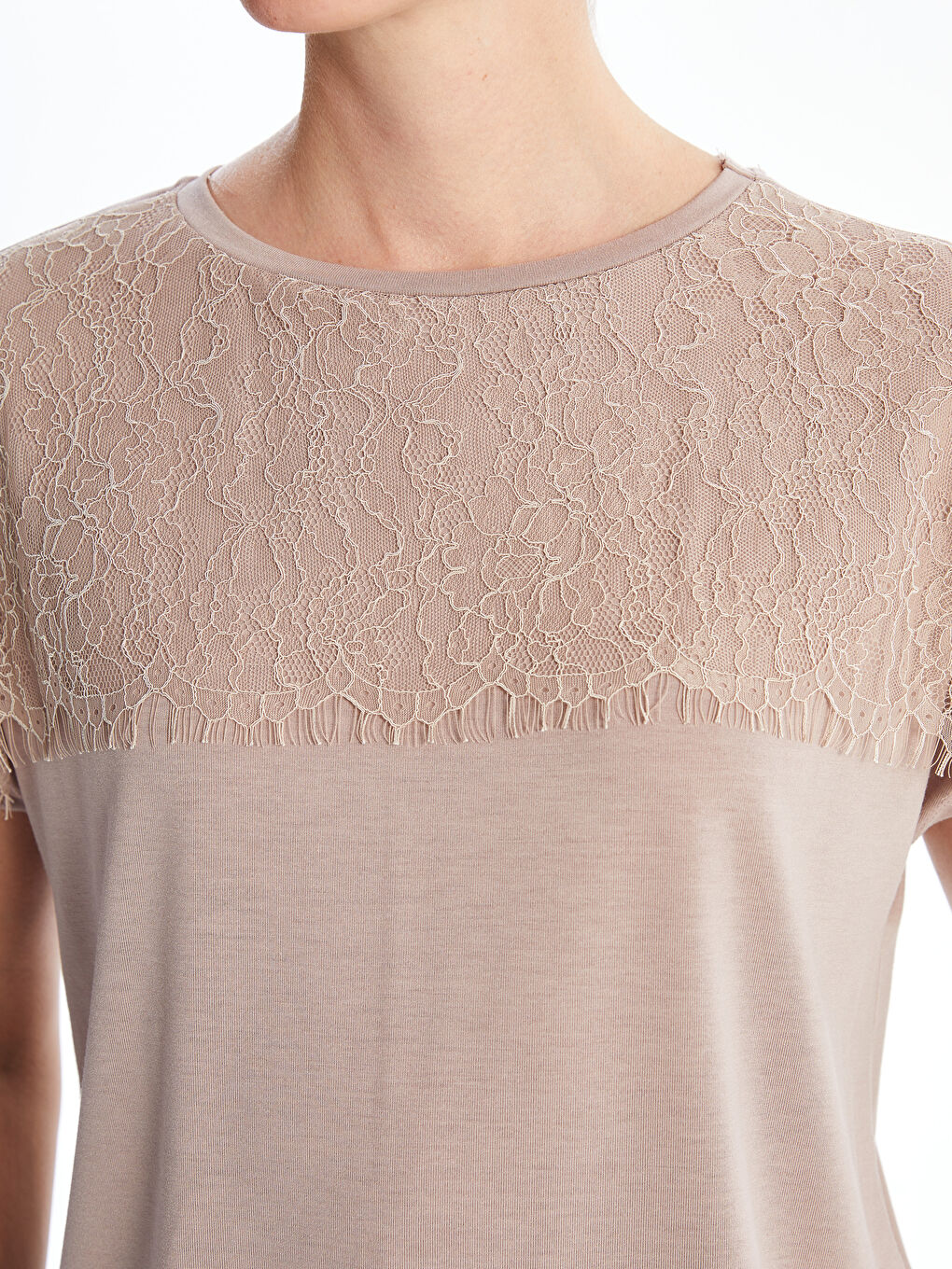 Crew Neck Embroidered Short Sleeve Women's T-Shirt -S4NS86Z8-GFR