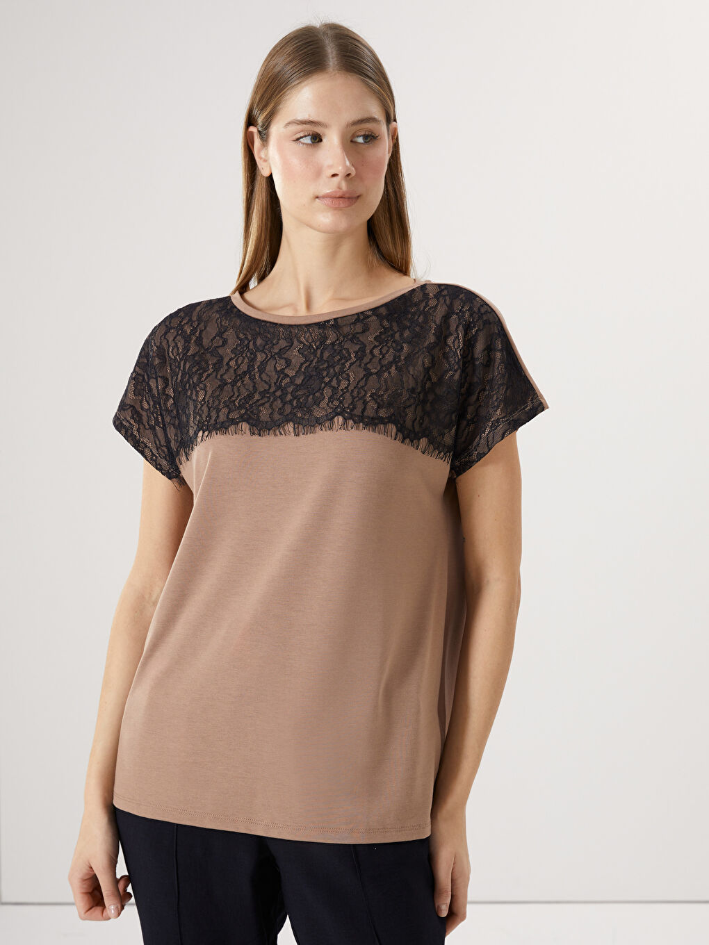 Crew Neck Embroidered Short Sleeve Women's T-Shirt -S4NS86Z8-QZV