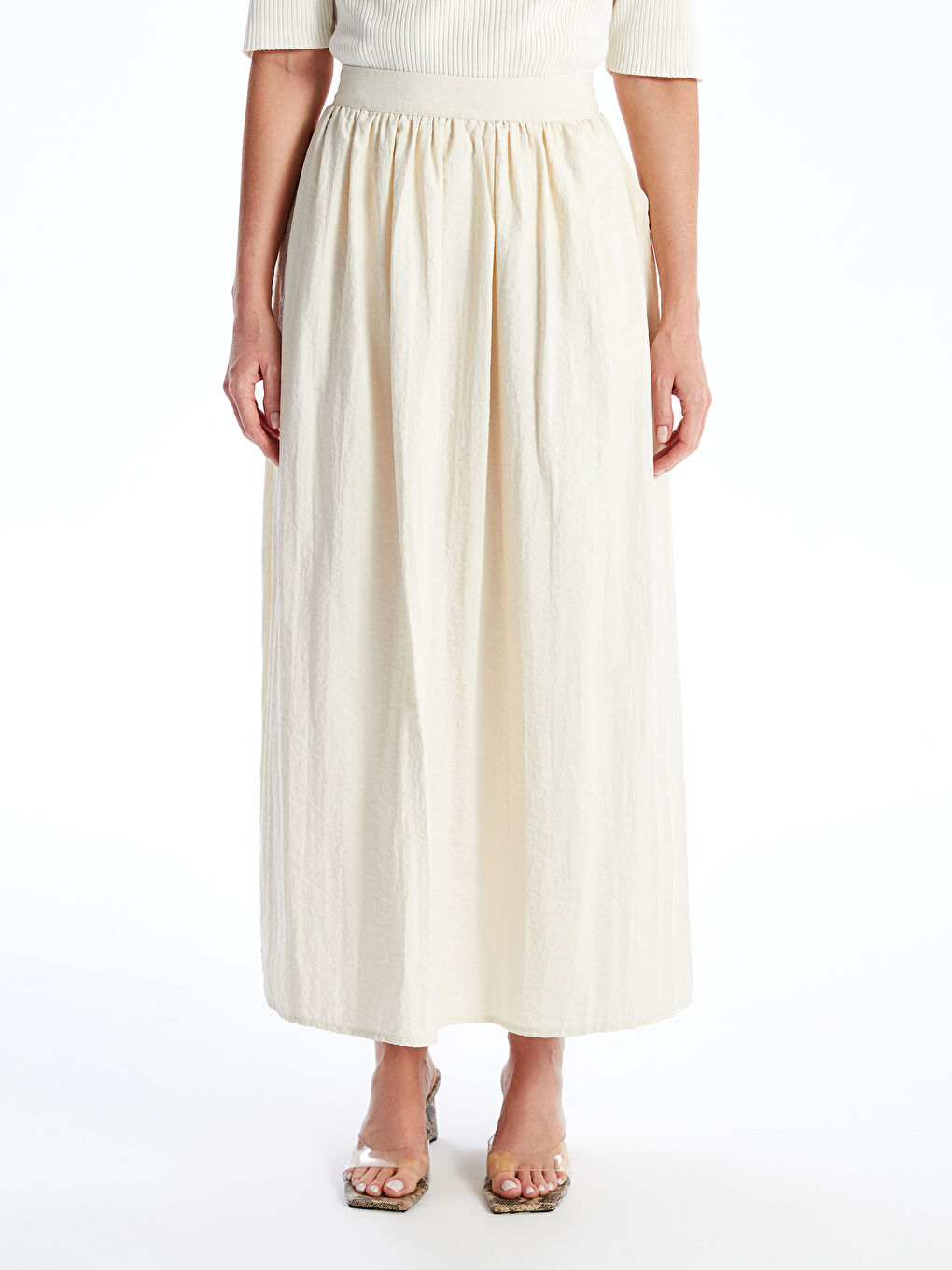 Elastic Waist Straight A-Cut Women's Skirt -S4NS92Z8-YH6