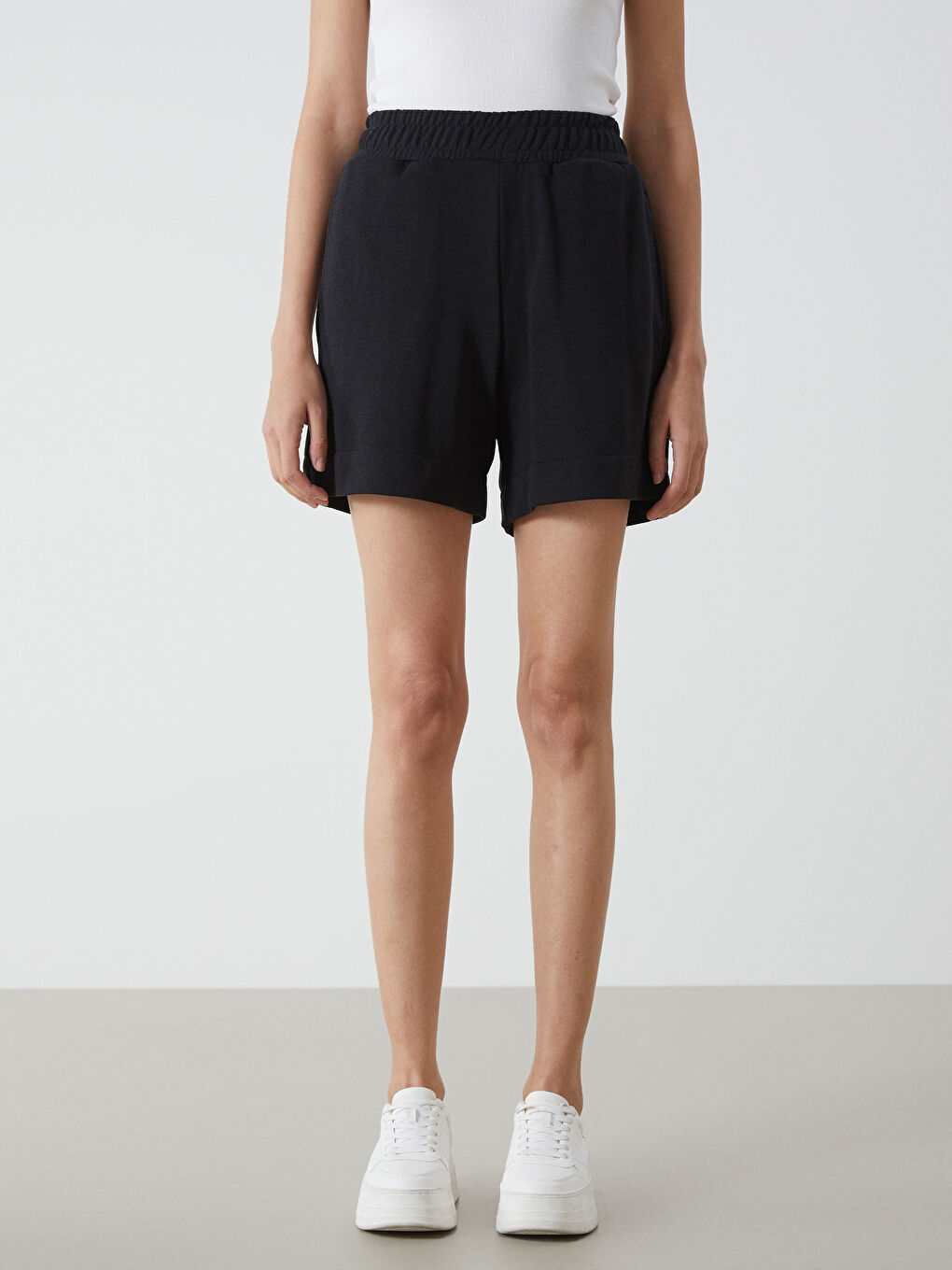 Women's Elastic Waist Shorts -S4NT02Z8-CVL