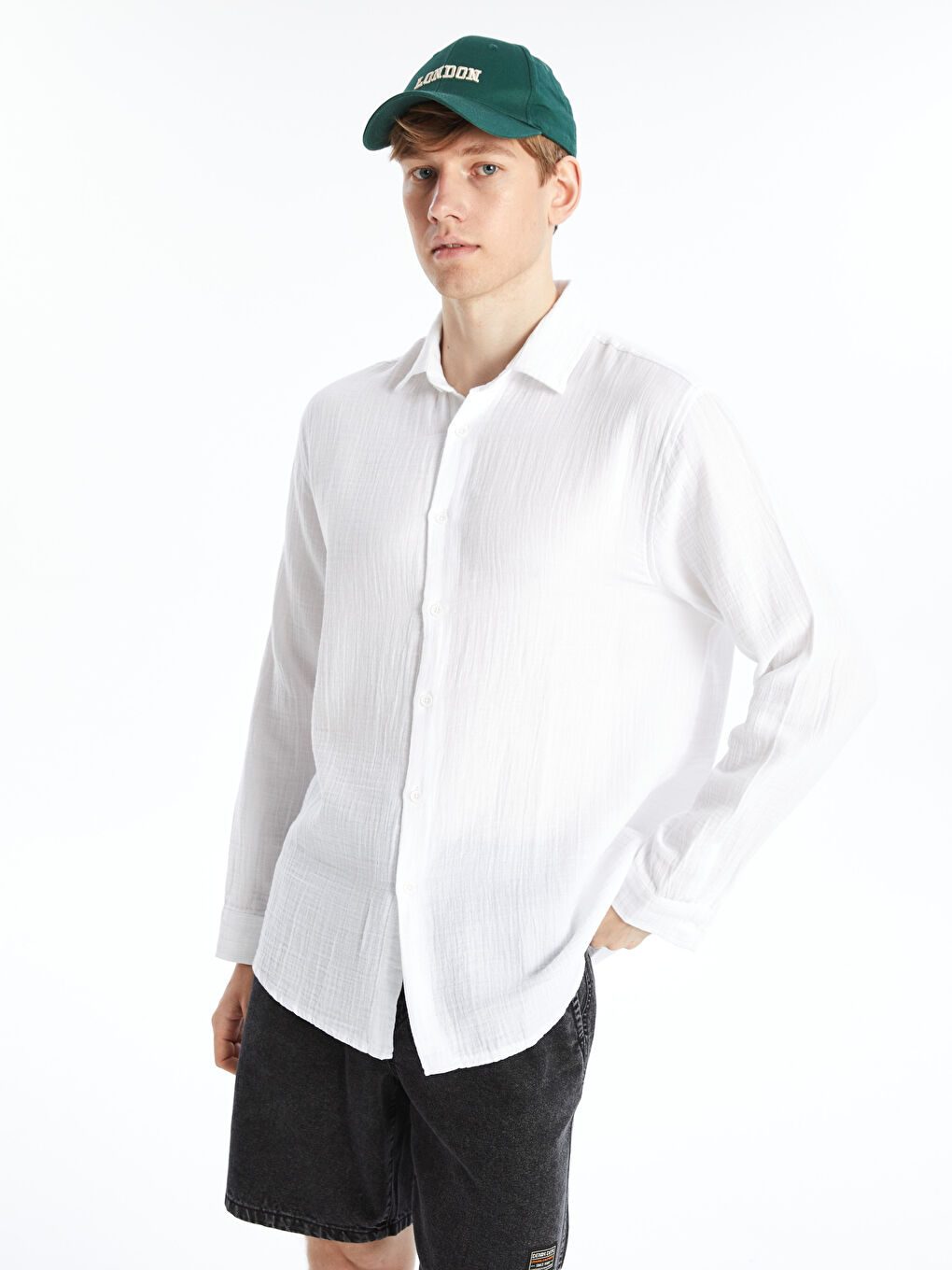 Regular Fit Long Sleeve Men's Shirt -S4NT12Z8-Q6K