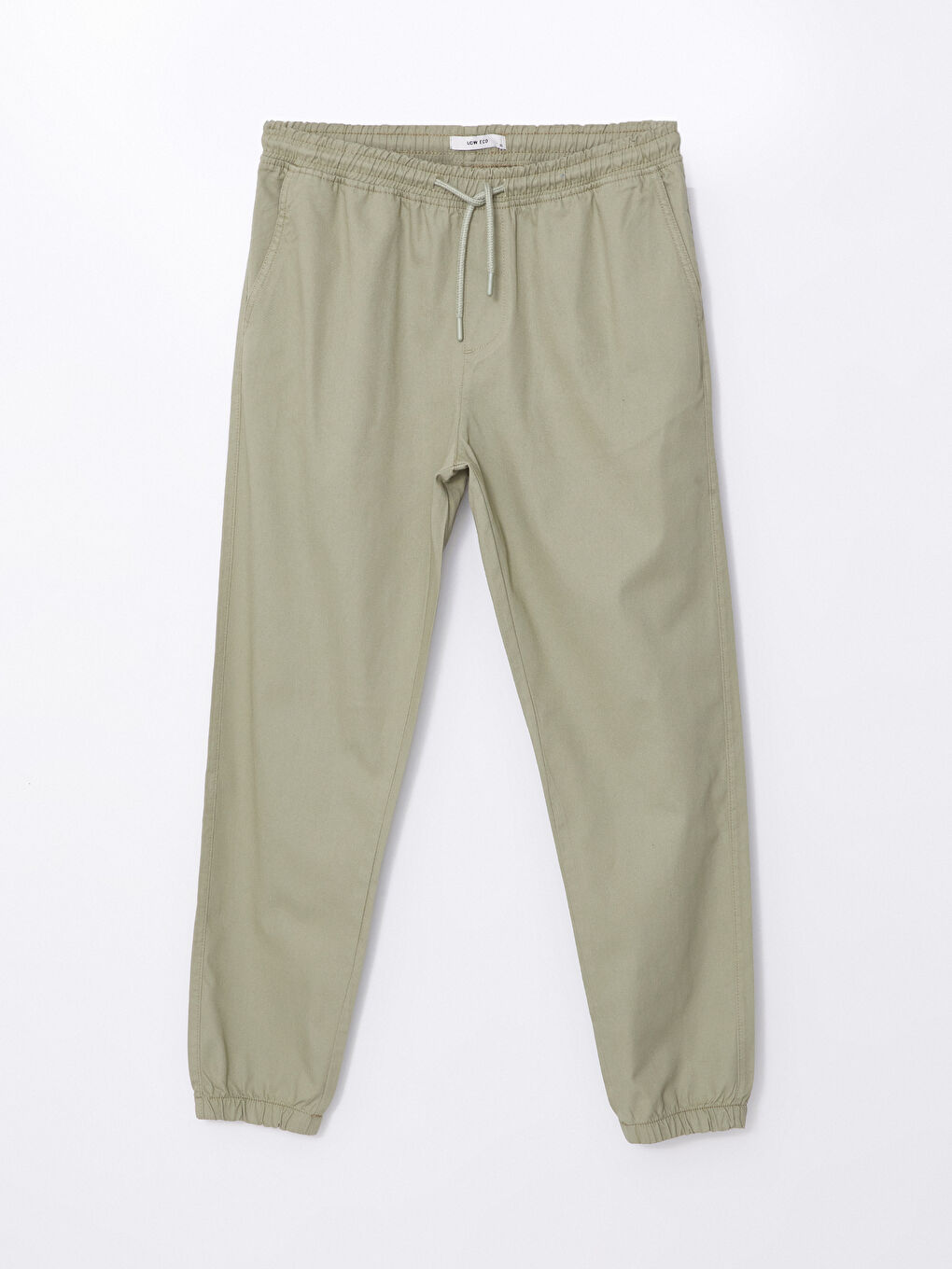 Haki Standart Kalıp Gabardin Erkek Jogger Pantolon-4