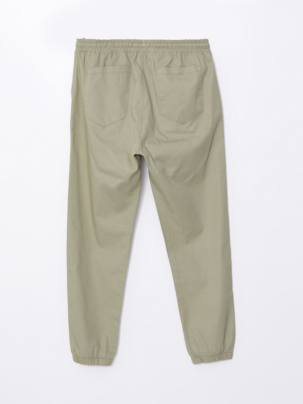 Haki Standart Kalıp Gabardin Erkek Jogger Pantolon-5