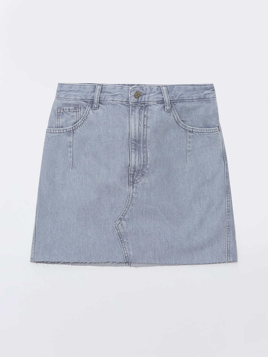 Mavi Dar Fit Kadın Jean Etek-6