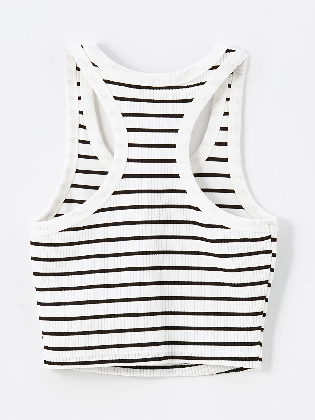 BLAİS Siyah Halter Yaka Çizgili Kadın Crop - 5