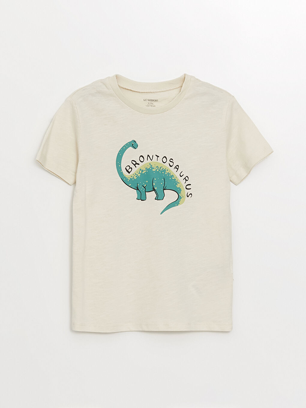 Bej Dinozor Baskılı Erkek Çocuk Tişört