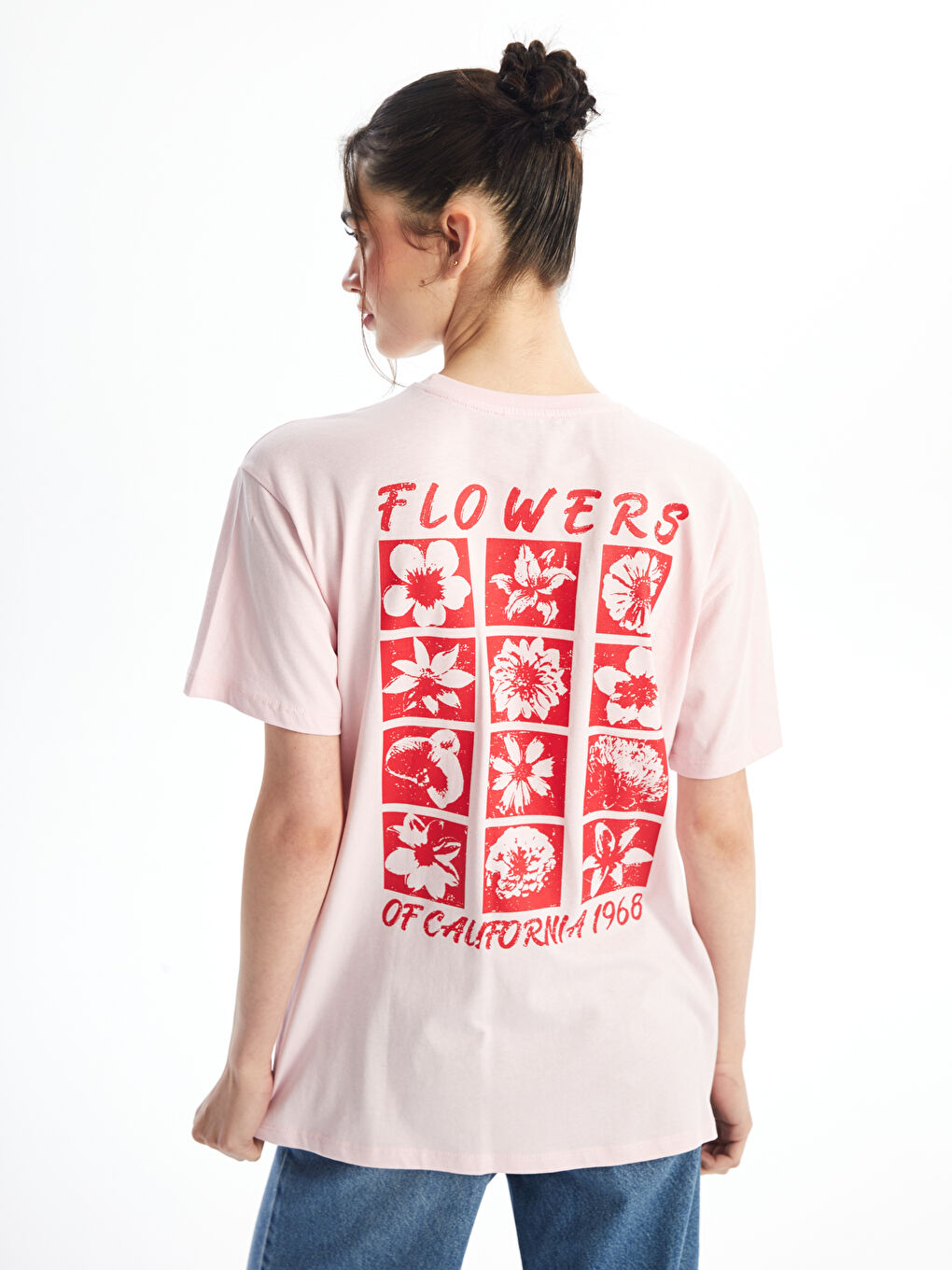 Crew Neck Printed Short Sleeve Women's T-shirt -S4NY75Z8-YBN