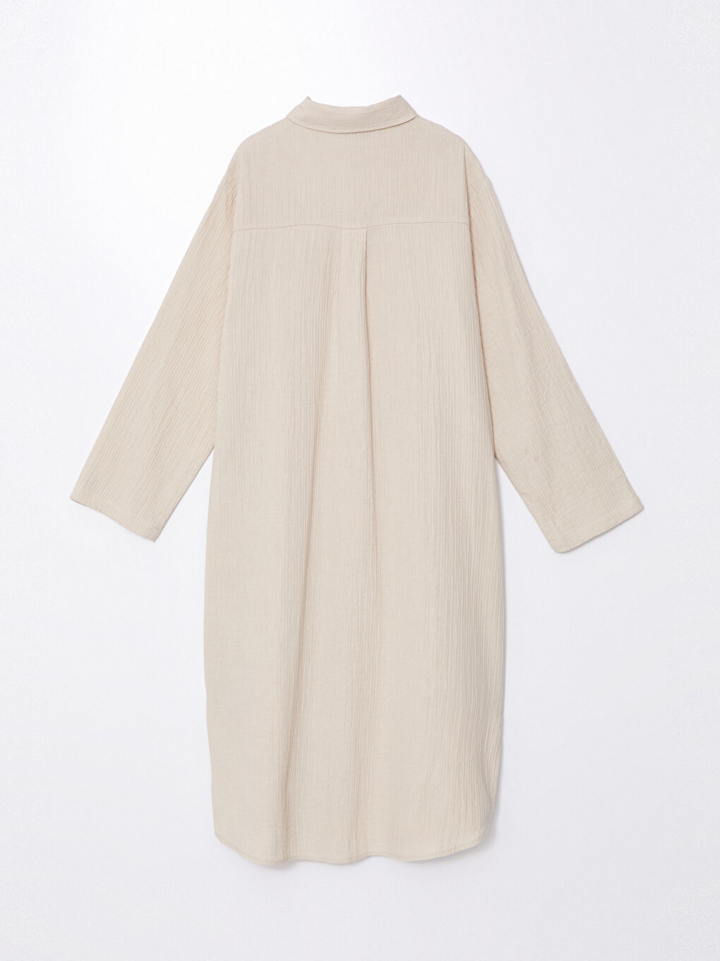 Plain Long Sleeve Women Shirt Dress -S4O018Z8-DXR