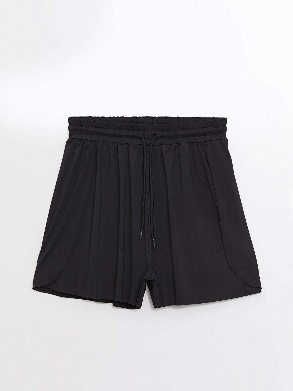 Siyah Beli Lastikli Kadın Şort-4