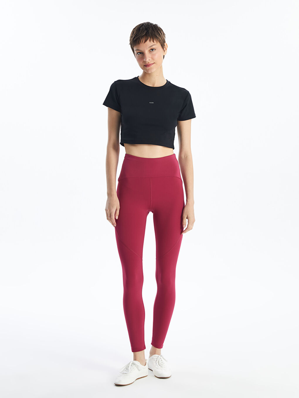 Women's Elastic Waist Sport Leggings -S4O032Z8-QHA