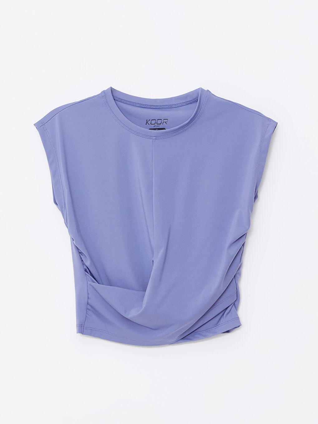 Mor Bisiklet Yaka Büzgülü Kadın Crop-4