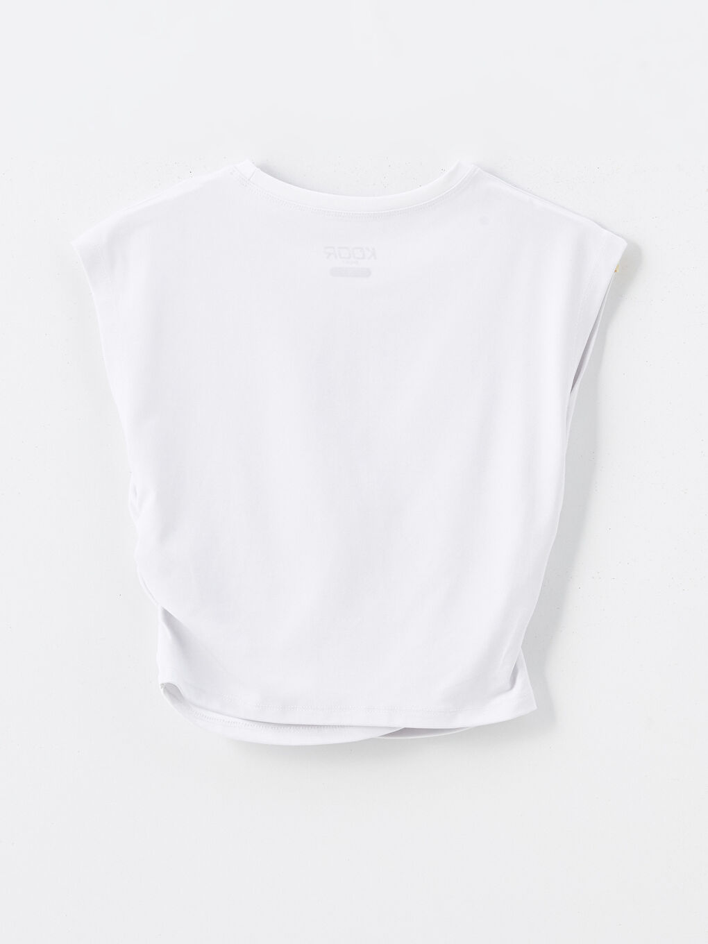 Koor Crop Top za Žene sa Okruglim Izrezom i Naborima -S4O033Z8-J5E
