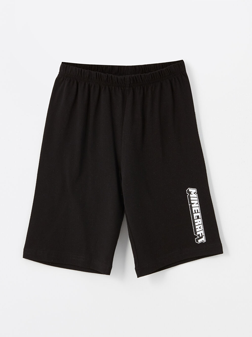 Siyah Beli Lastikli Minecraft Baskılı Erkek Çocuk Pijama Şort