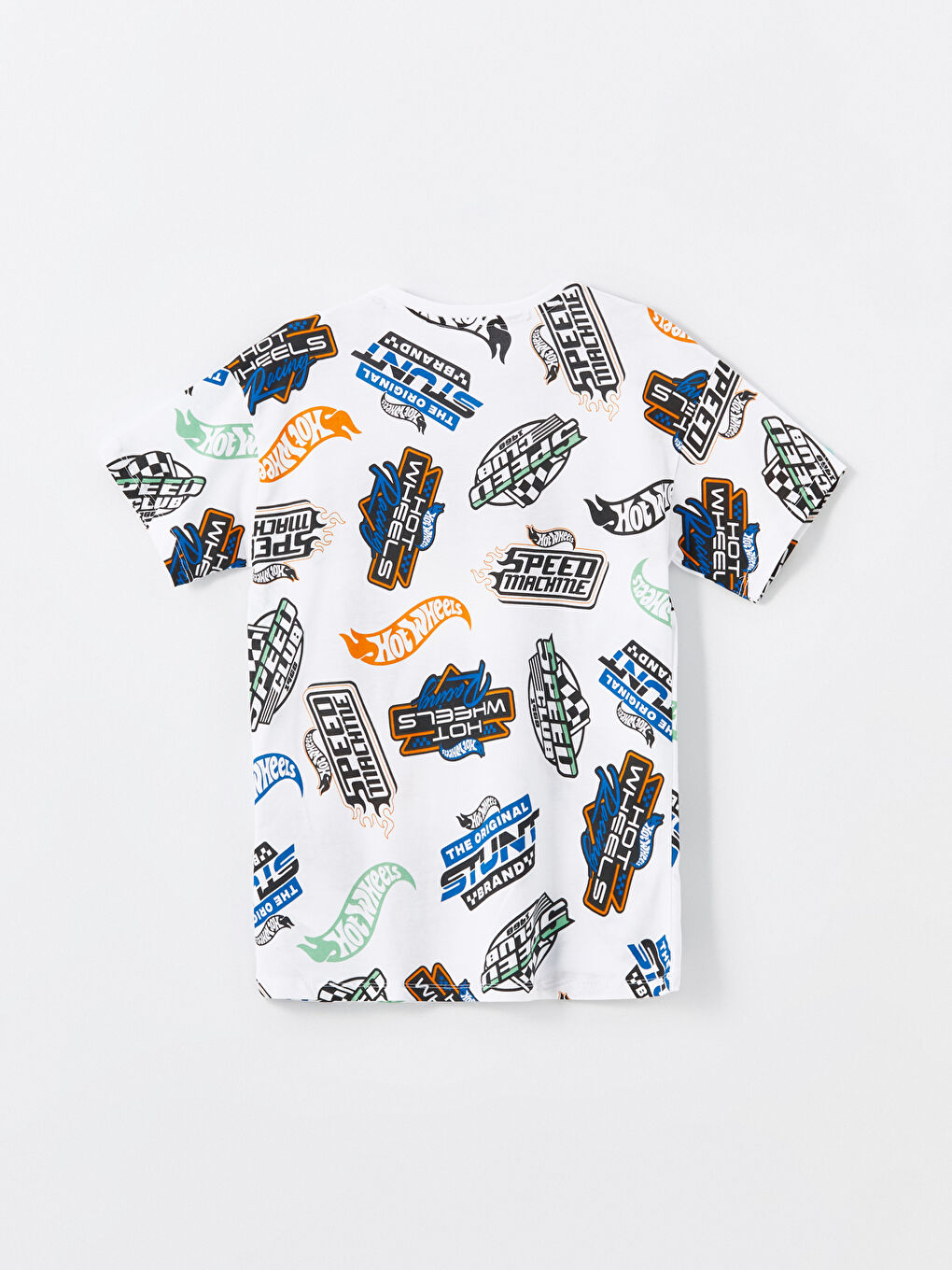 Beyaz Bisiklet Yaka Hot Wheels Baskılı Erkek Çocuk Pijama Üst-2