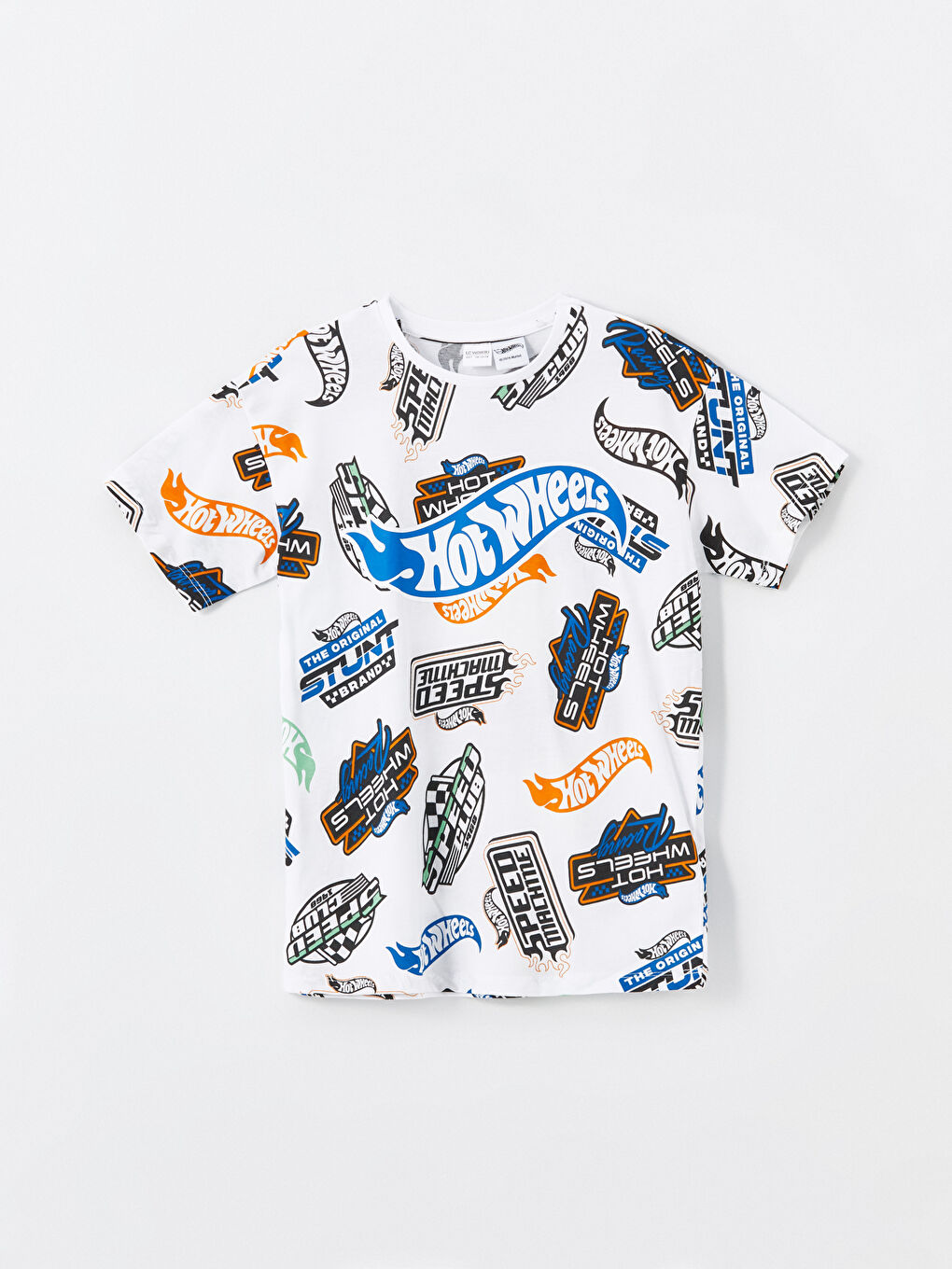 Beyaz Bisiklet Yaka Hot Wheels Baskılı Erkek Çocuk Pijama Üst