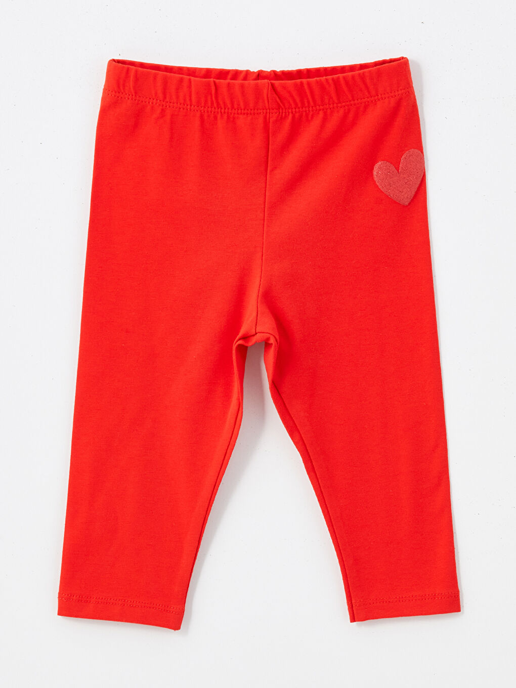 LCW Kids Kirmizi Beli Lastikli Kız Bebek Baskılı Tayt