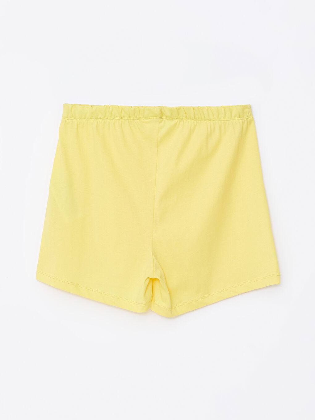 Sarı Beli Lastikli Kadın Şort Pijama Altı-1