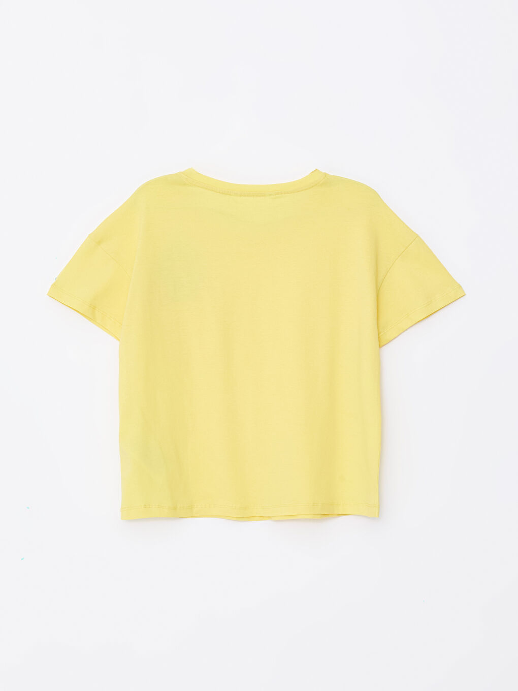 Sarı Bisiklet Yaka Baskılı Kadın Pijama Üstü-1