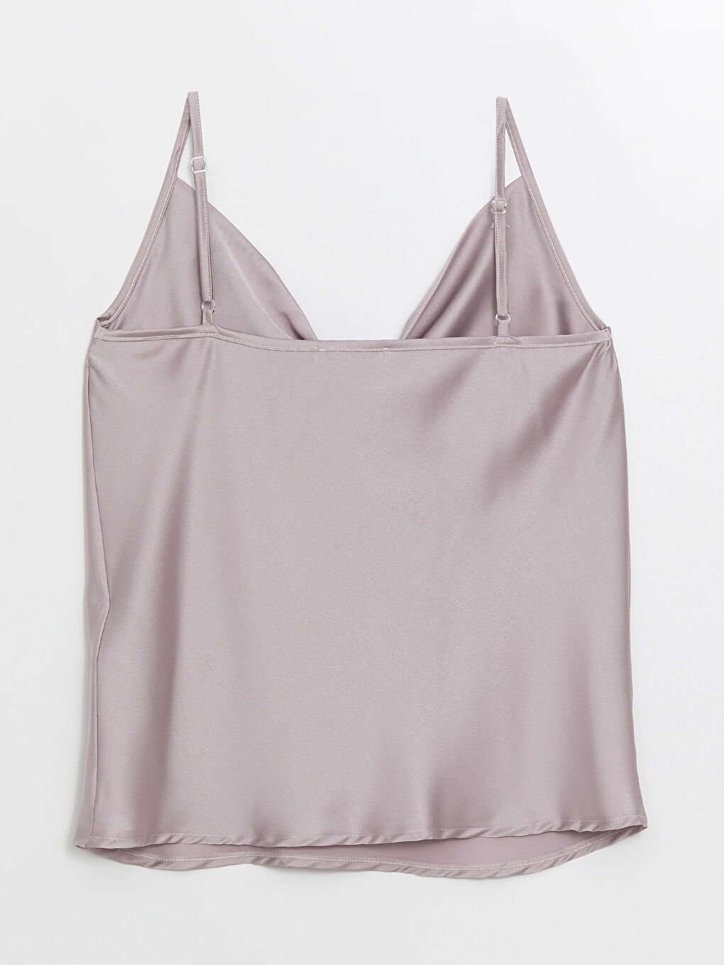 Pembe Dökümlü Yaka Düz Askılı Kadın Bluz-5